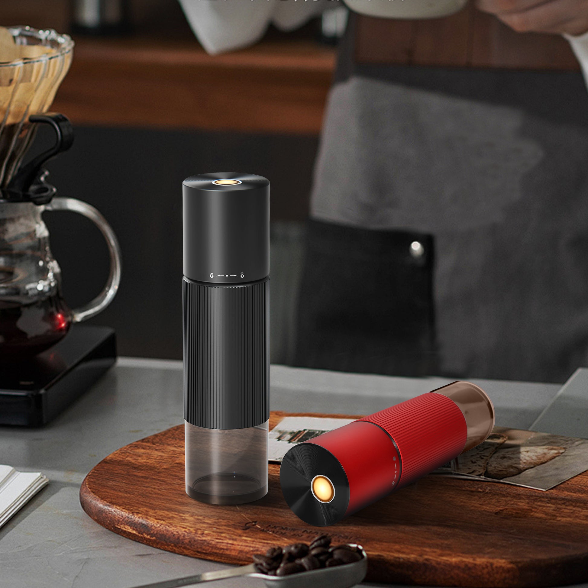 Electric Coffee Grinder M01 - Black & Red